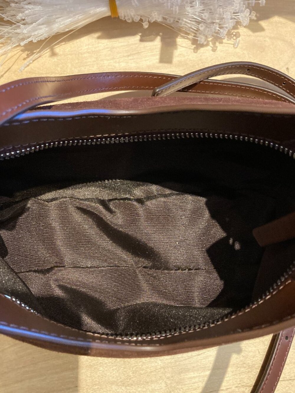 Staud $365 Mahogany Suede Leather Shoulder Bag Crossbody Purse EUC - 0317JF - Picture 9 of 10